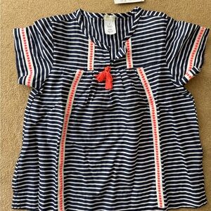 New! Crewcuts Navy and White Striped shirts (girls 8 size)